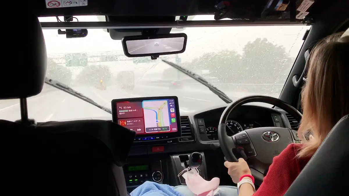 豪雨の関越道をおっかなびっくり走るばあば