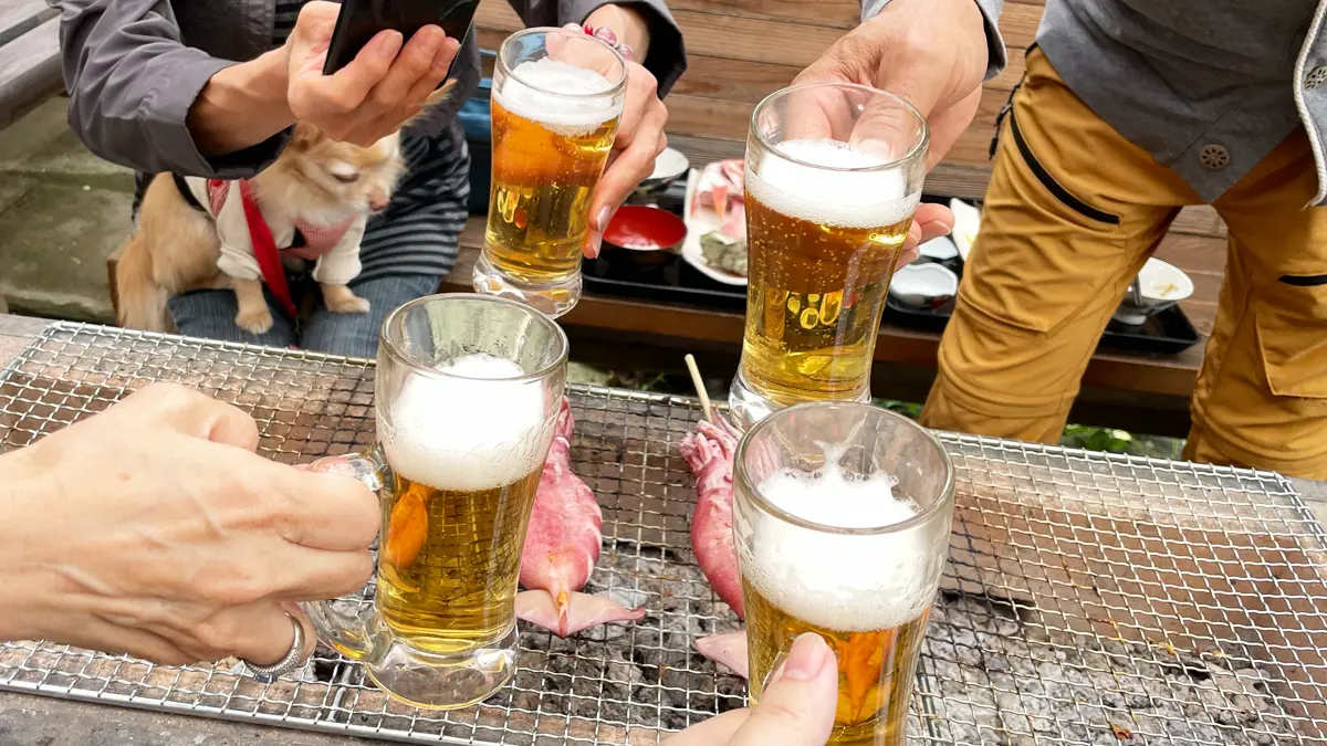 炭火カフェ「なぎさガーデン」さんで呑んだノンアルコールビール