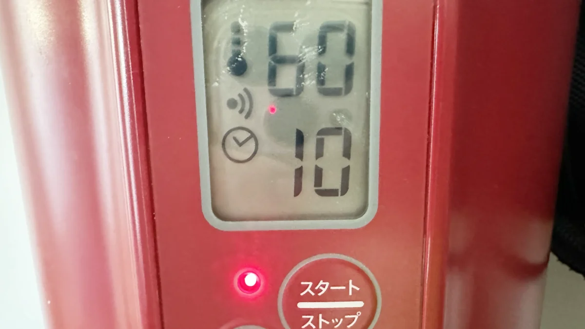 ヨーグルティアSの設定画面。60度10時間の表示。