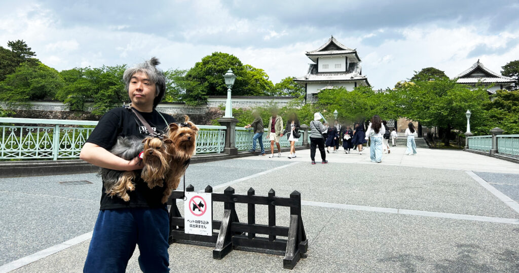 金沢城とヨークシャーテリア