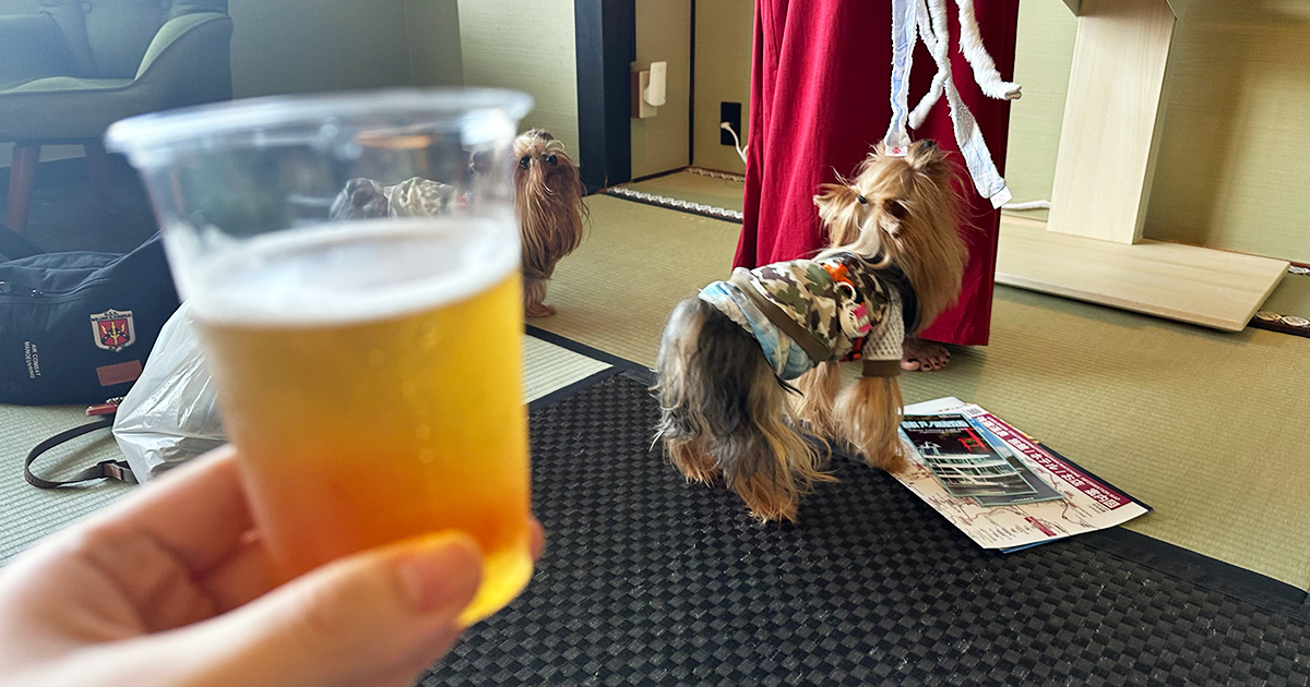 『箱根強羅グアムドッグ本店』さんのフリードリンクコーナーで飲めるビールで一服