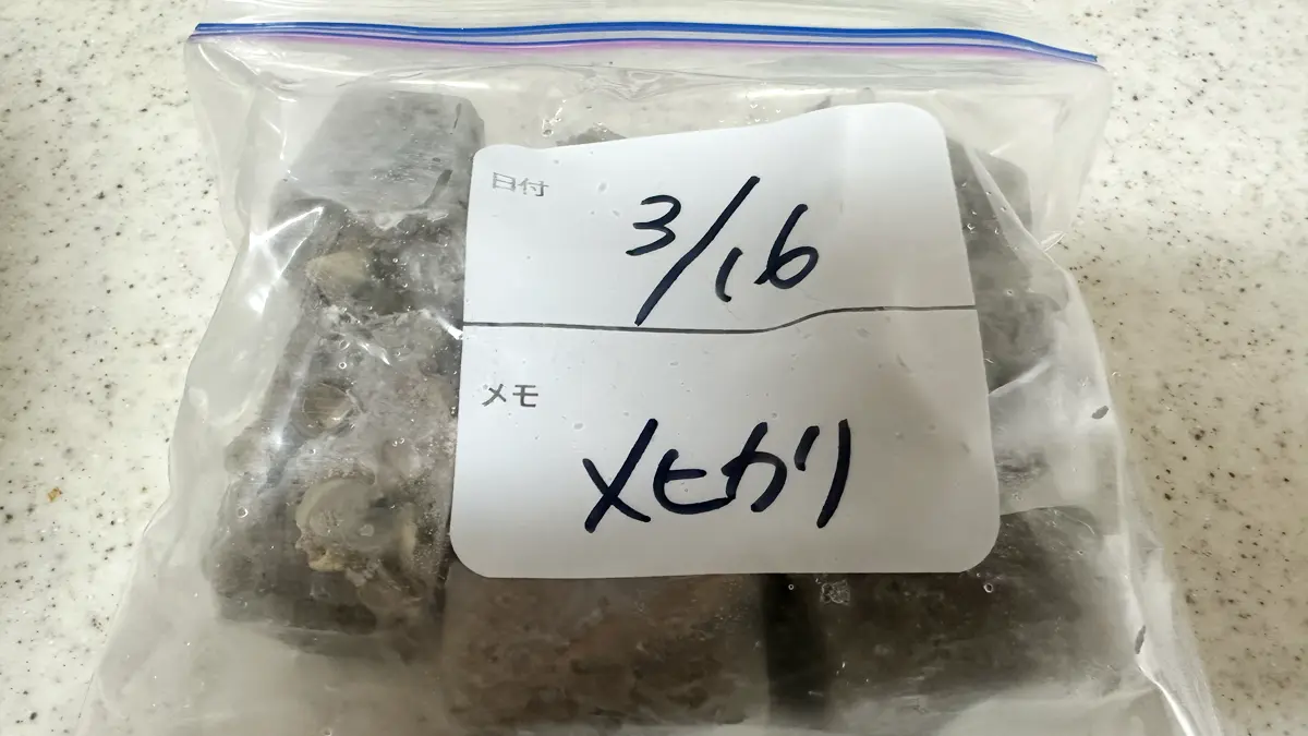 ジップロックに保存されている目光